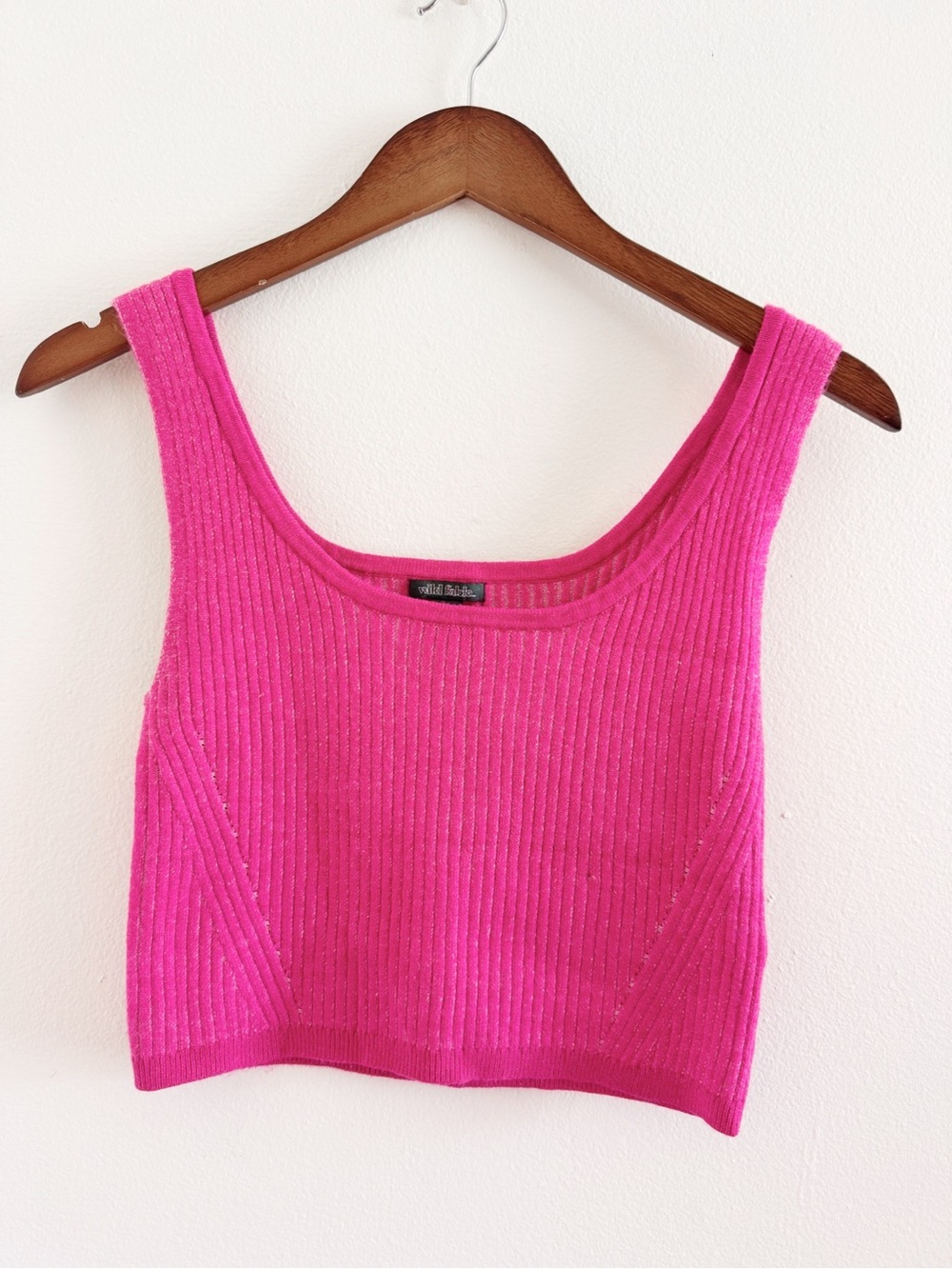 wild fable Hot Pink Ribbed Cropped Tank large